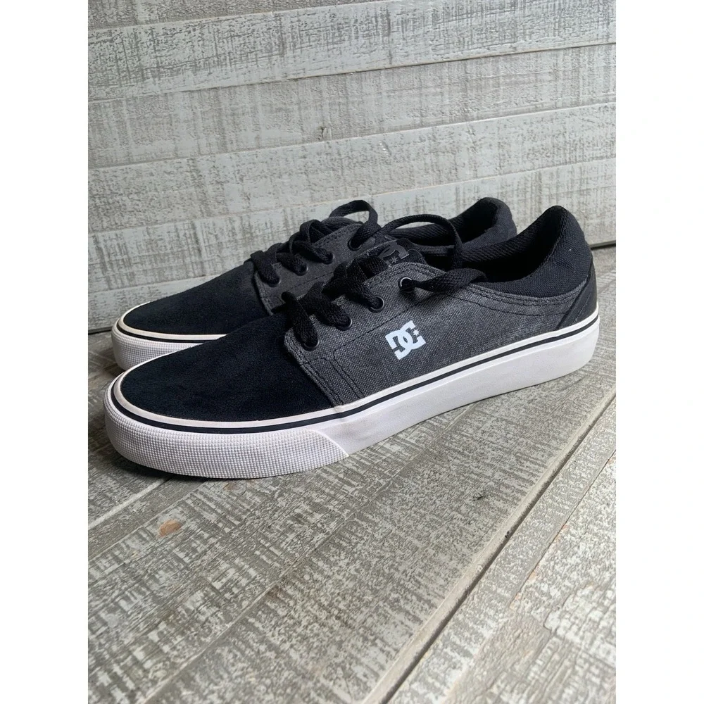 DC Shoes Trase TX Skate Shoe Black Gray ADYS300259 Men's Size‎ 8 Skateboarding